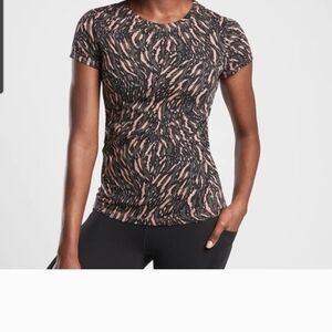 Women's Black and Pink Patterned Top